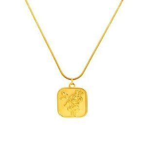 18K GOLD PLATED STAINLESS STEEL "ROSE" NECKLACE